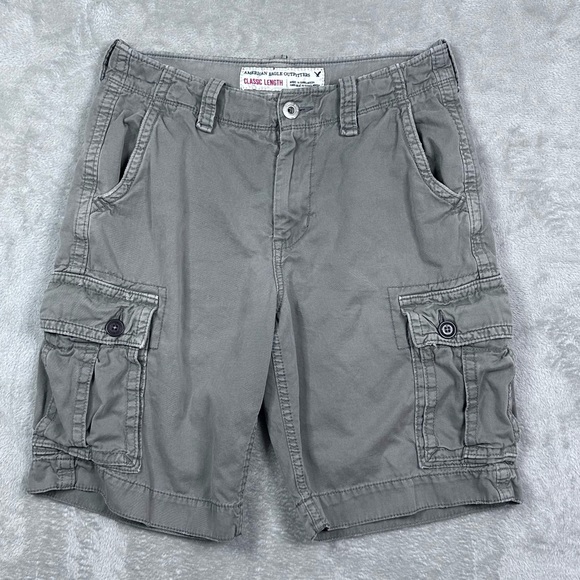 American Eagle Cargo Shorts Size 30 | Classic‎ GrayY2K Prep Summer Style - Picture 1 of 14
